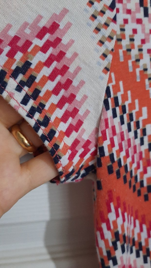 Renkli Desenli Uzun Örme Kadın Elbise - Görsel 3