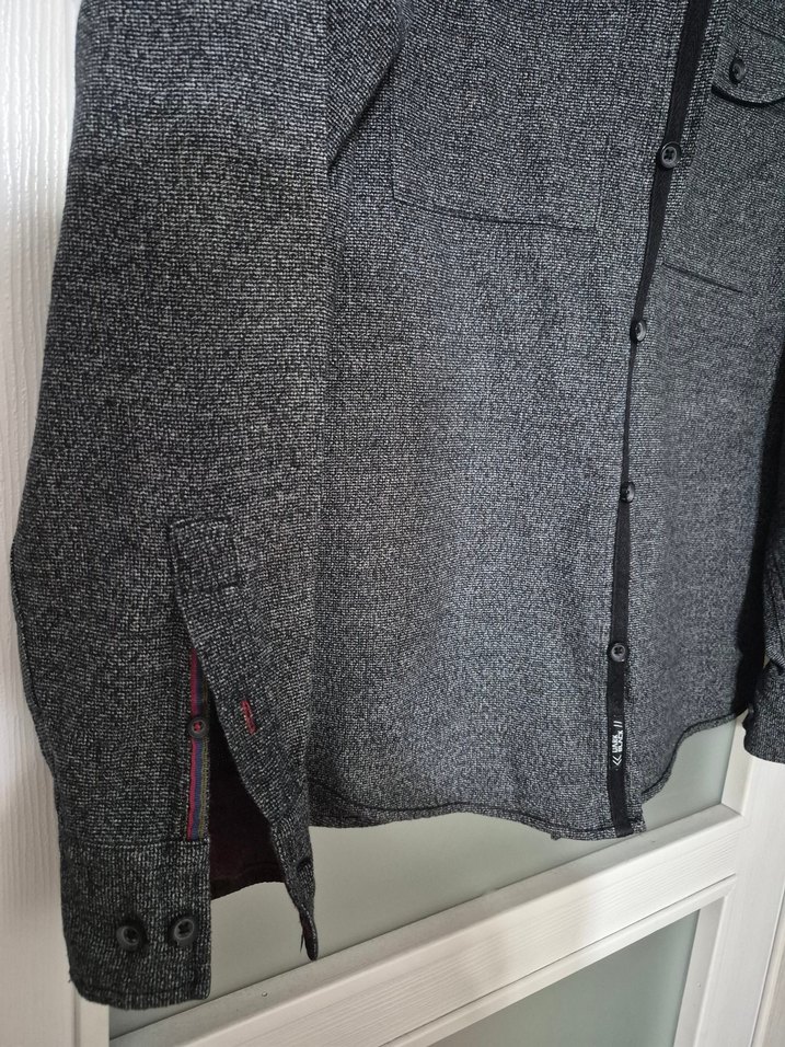 Düğmeli Gri Erkek Midi gomlek - Görsel 4