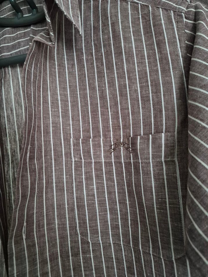 Düğmeli Kısa Kollu Keten Gömlek - Görsel 2