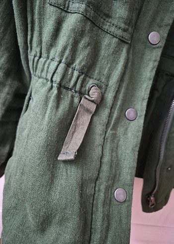 Düğmeli Yeşil Keten cocuk Ceket - Görsel 2