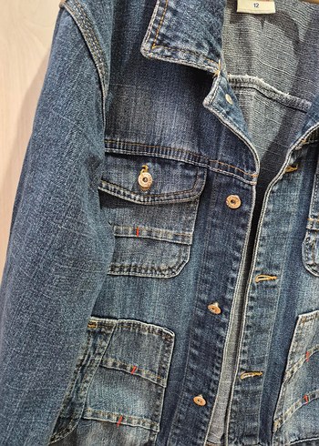 Mavi Düğmeli  kiz Kot Ceket - Görsel 3