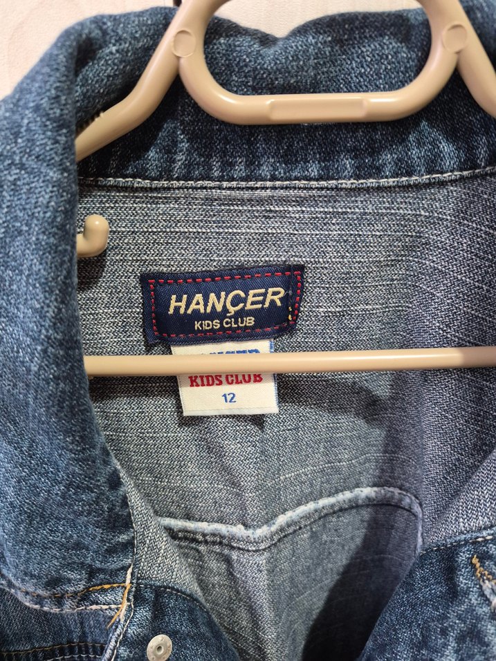 Mavi Düğmeli  kiz Kot Ceket - Görsel 2