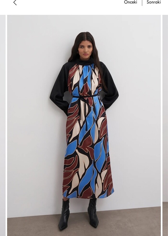 Pearly Collection saten elbise - Görsel 4