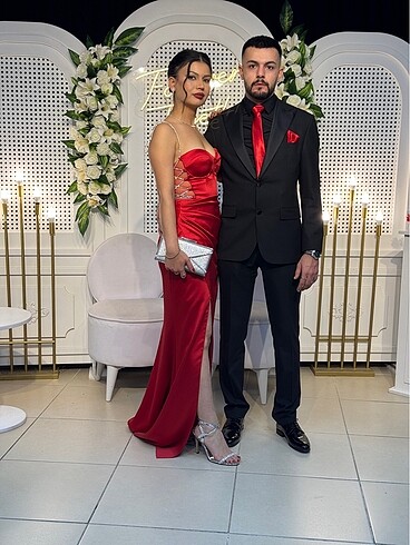 Carmen Kırmızı Abiye Elbise