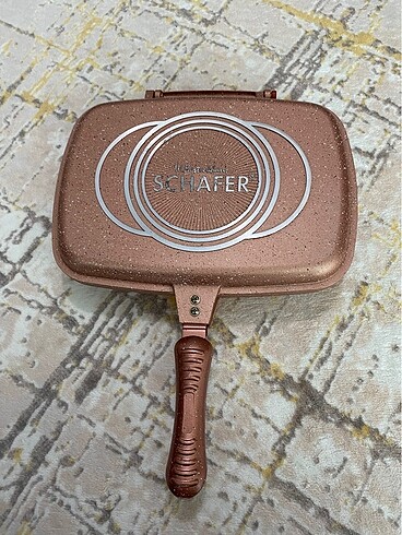 Beden pembe Renk Schafer kare double grill pan