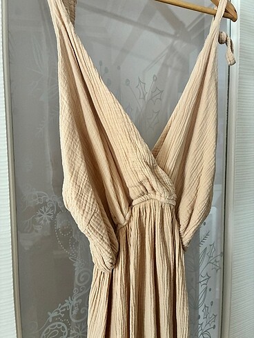 Zara 0 müslin kumaş elbise