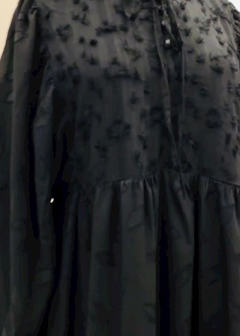 Uzun Siyah Nakışlı Gotik Elbise - Görsel 5