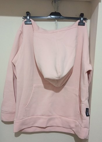 Pembe Kapüşonlu Kadın Sweatshirt