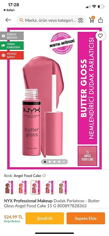 NYX Nyx butter gloss lipgloss angel food cake