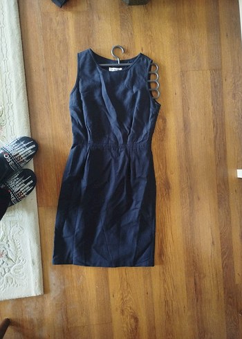 U.s polo Siyah Kolsuz Keten Kadın elbise - Görsel 2