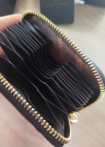 LAORENTOU Siyah Altın Renk Fermuarlı Erkek Cüzdanı - Görsel 3