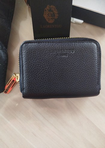 LAORENTOU Siyah Altın Renk Fermuarlı Erkek Cüzdanı - Görsel 2