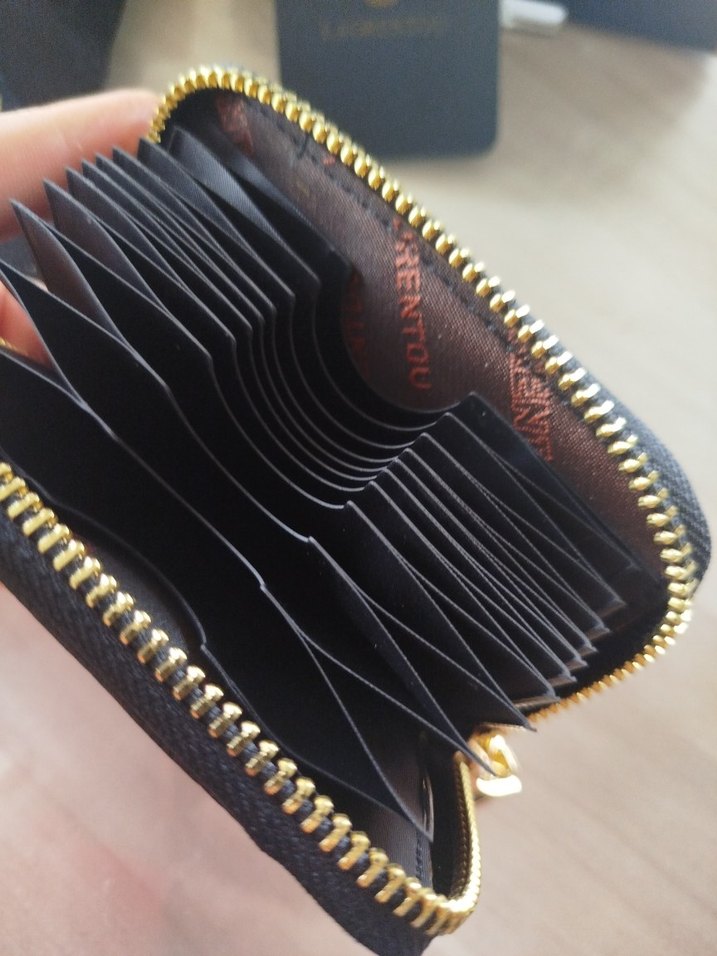 LAORENTOU Siyah Altın Renk Fermuarlı Erkek Cüzdanı - Görsel 3