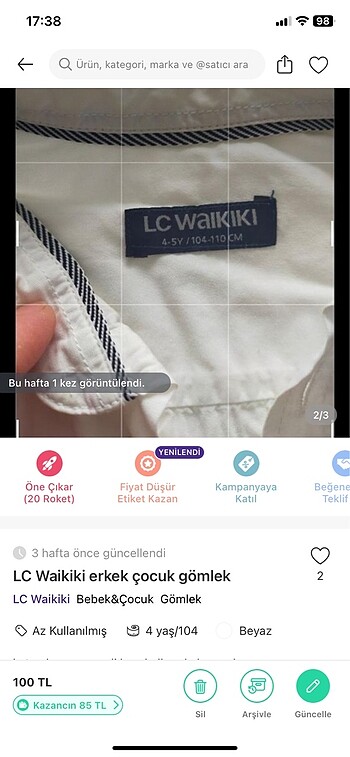 LC Waikiki Erkek çocuk yepyeni gömlek