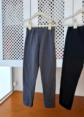 5 Yaş Beden gri Renk H&M 3'lü İçi Tüylü Jarse Basics Tayt 5-6 Yaş 110-116cm