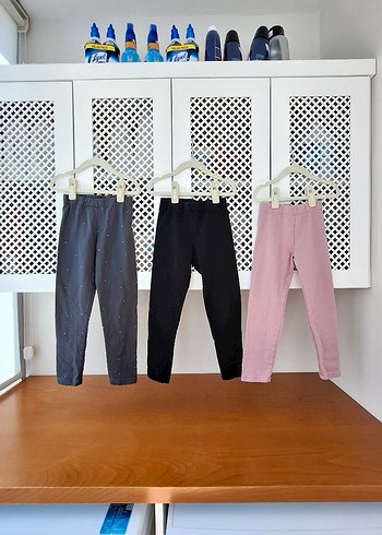 5 Yaş Beden H&M 3'lü İçi Tüylü Jarse Basics Tayt 5-6 Yaş 110-116cm