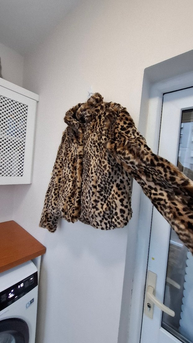 J2 Medium Leopar Desenli Kadın Suni Kürk Ceket - Görsel 3