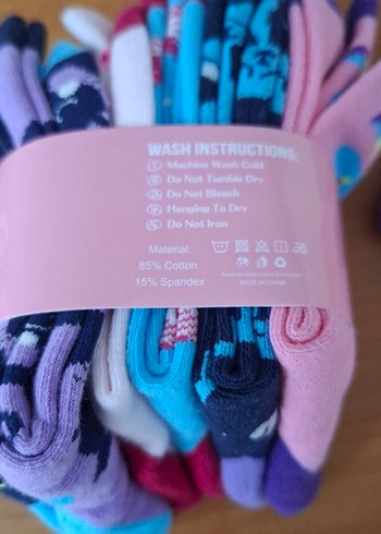 Kız Çocuk etiketli baskılı çorap 14 cm 3 yaş - Görsel 6