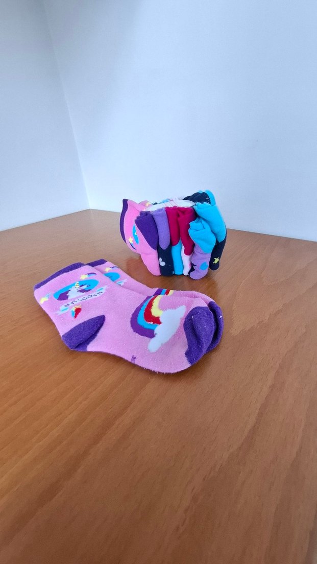 Kız Çocuk etiketli baskılı çorap 14 cm 3 yaş - Görsel 4