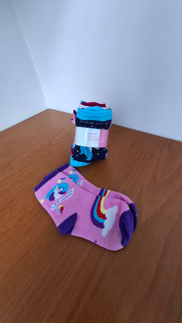 Kız Çocuk etiketli baskılı çorap 14 cm 3 yaş - Görsel 2