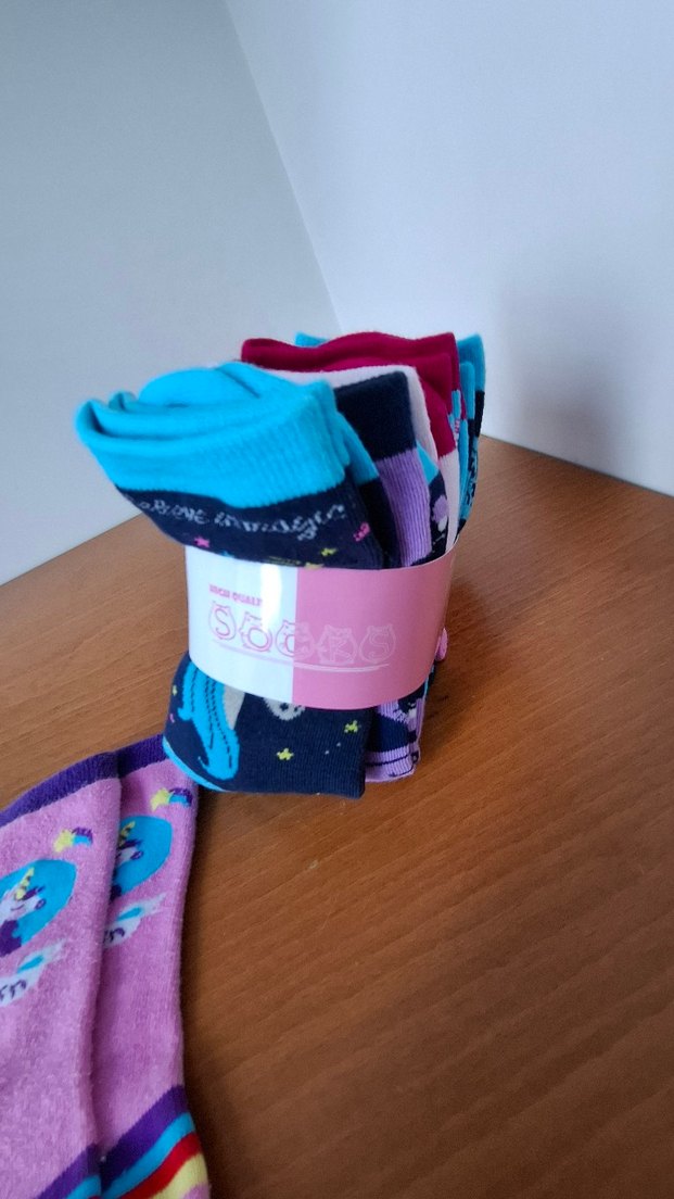 Kız Çocuk etiketli baskılı çorap 14 cm 3 yaş - Görsel 3