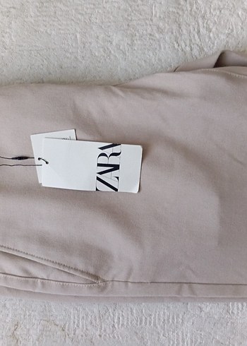Zara Bej Duz Pantolon