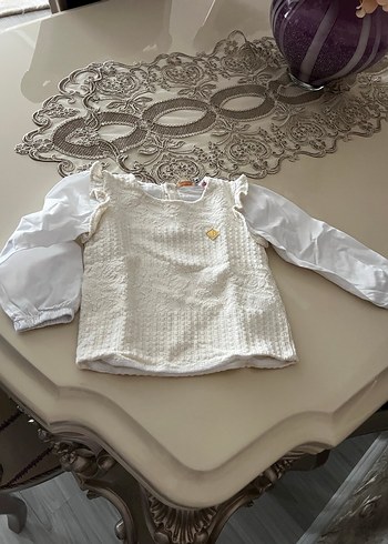 Kız Çocuk Bohem Dantel Detaylı Beyaz Bluz