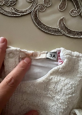BG Store Kız Çocuk Bohem Dantel Detaylı Beyaz Bluz