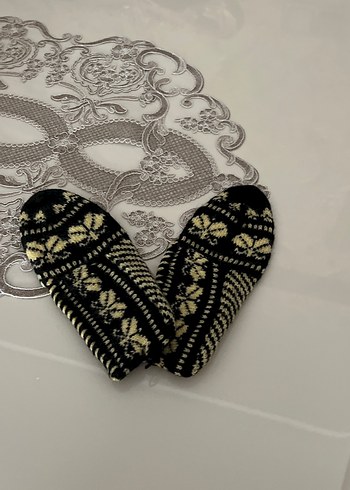 Siyah Desenli Örgü patik - Görsel 2