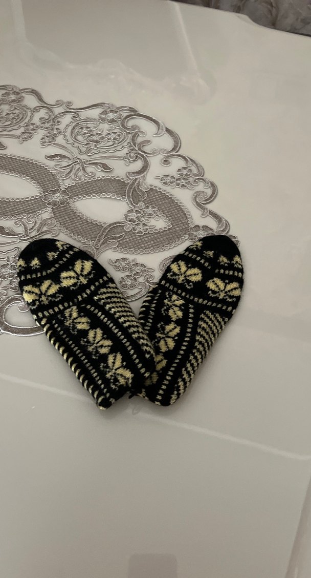 Siyah Desenli Örgü patik - Görsel 2