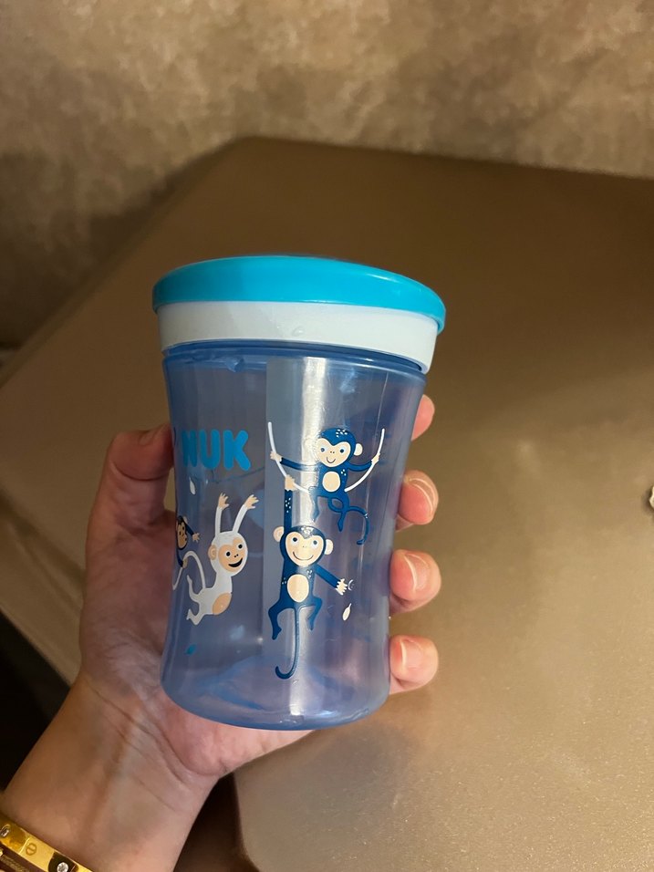 Mavi Bebek Biberonu ve Pipetli Bardak - Görsel 3