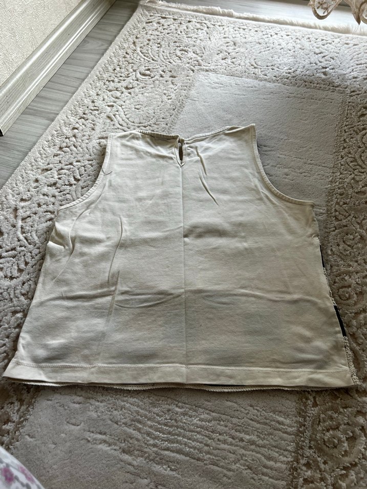 Gri Beyaz Kareli Örgü bluz - Görsel 2