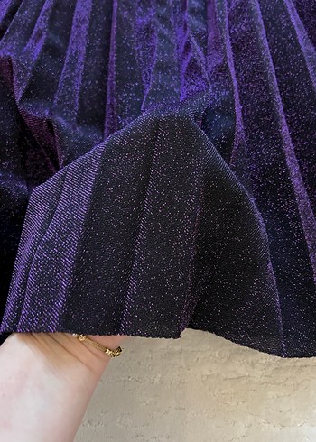 Mor Pilili Uzun Kadın Etek - Görsel 3