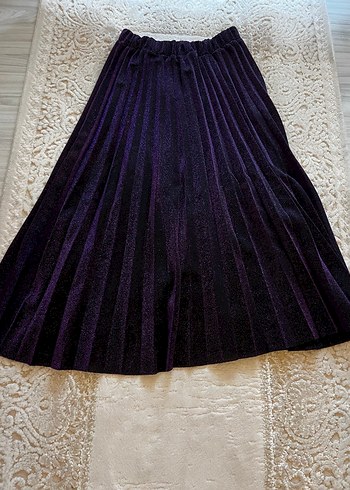 Mor Pilili Uzun Kadın Etek - Görsel 5