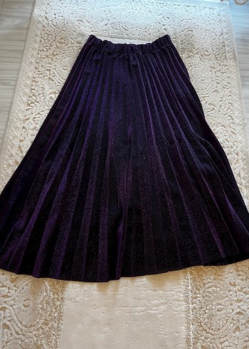 Mor Pilili Uzun Kadın Etek - Görsel 4