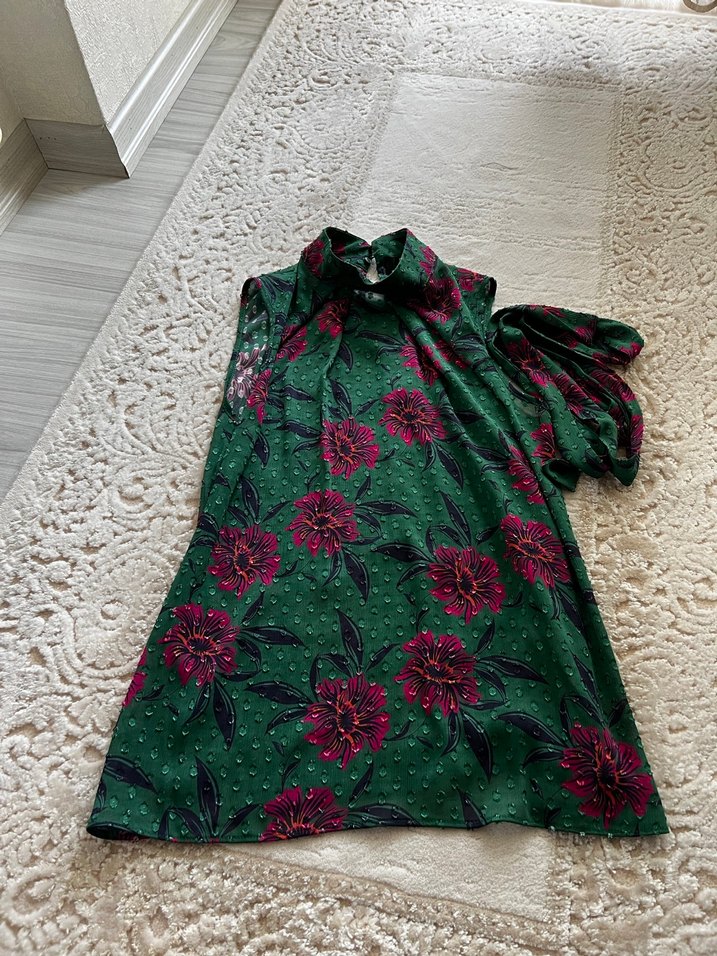 Yeşil Çiçek Desenli Bohem  Bluzu - Görsel 5