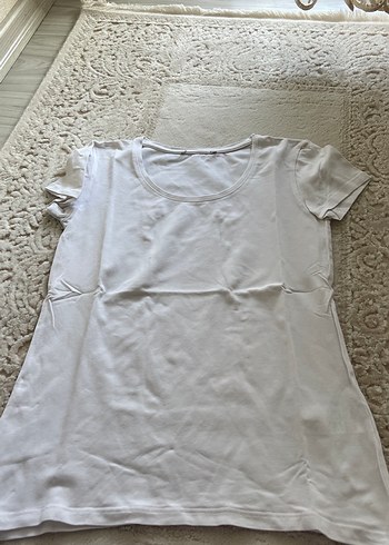 Kadın Beyaz Kısa Kollu Basic Tişört - Görsel 2