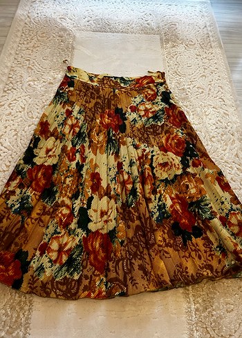 Çiçek Desenli Uzun Bohem Etek - Görsel 3