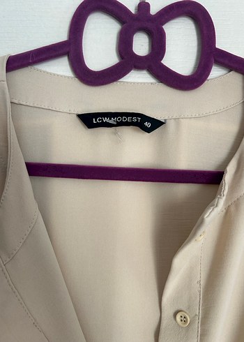 Bej Düğmeli Hamile Midi Bluz - Görsel 2