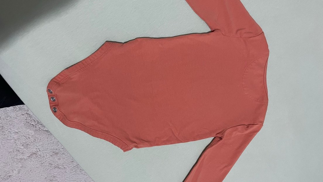 Kırmızı Uzun Kollu Bebek Body - Görsel 5