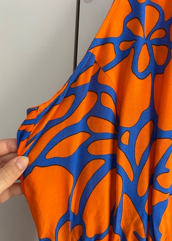 Kadın Turuncu  Uzun Bohem Elbise - Görsel 3