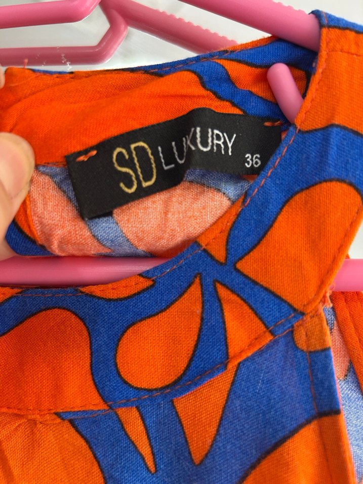 Kadın Turuncu  Uzun Bohem Elbise - Görsel 2