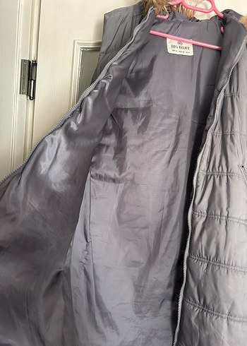 Gri Kürk Detaylı Midi Kadın Yelek - Görsel 2