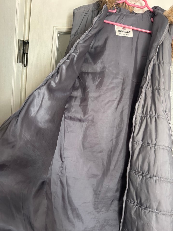 Gri Kürk Detaylı Midi Kadın Yelek - Görsel 2