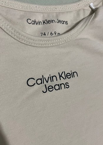 Calvin Klein Beyaz Uzun Kollu Bebek Body - Görsel 3