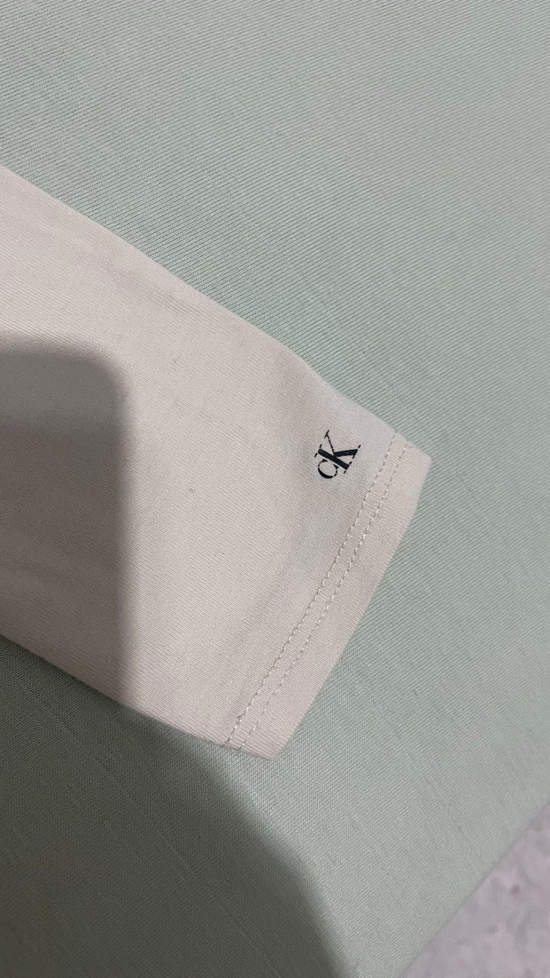 Calvin Klein Beyaz Uzun Kollu Bebek Body - Görsel 2