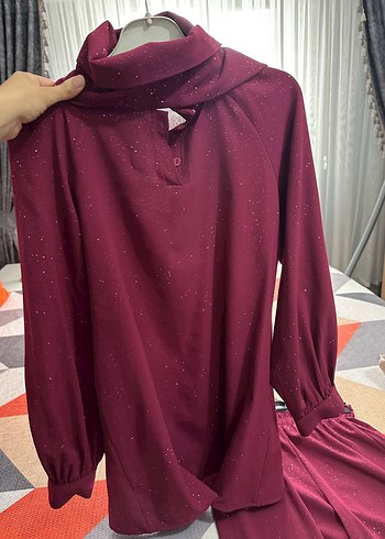 m Beden Bordo, Uzun Kollu, Yarım Balıkçı Yaka 2li takım