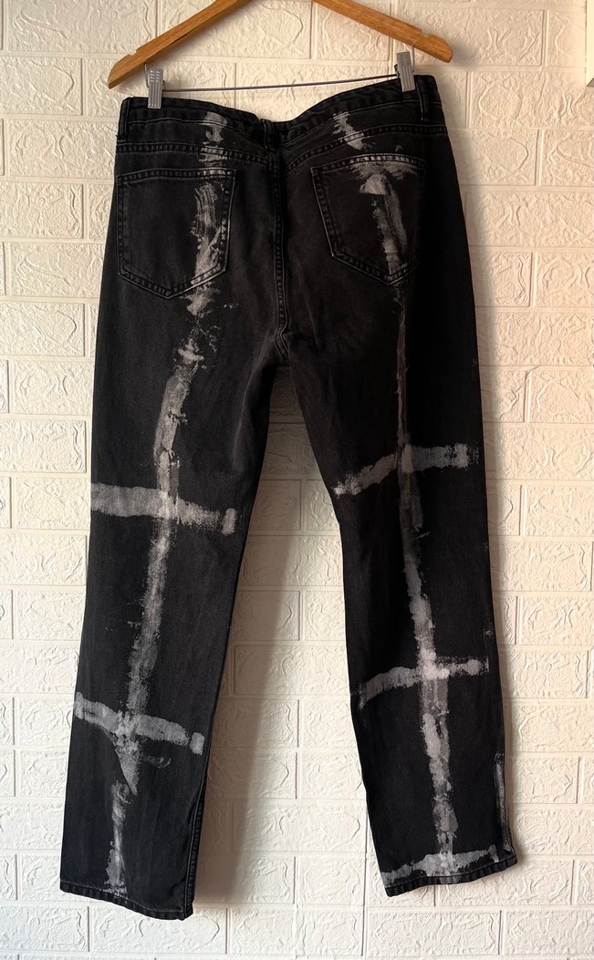 Gothic baskı erkek jean - Görsel 2