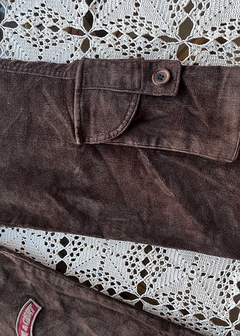 Kahverengi kadife kapri şortolon - Görsel 5