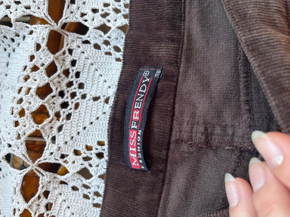 Kahverengi kadife kapri şortolon - Görsel 3